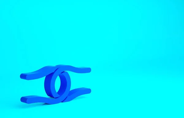 Blaues Seil Gebunden Einem Knoten Symbol Isoliert Auf Blauem Hintergrund — Stockfoto