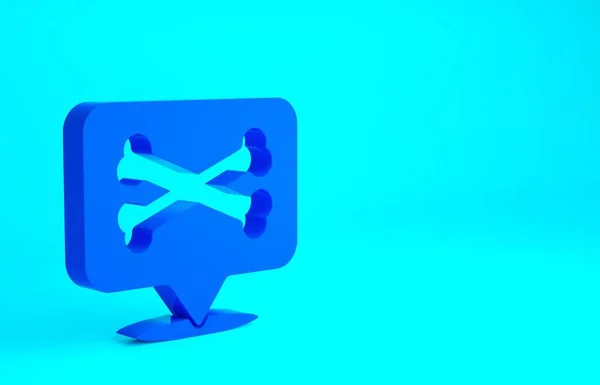 Синий Пиратский Значок Location Выделен Синем Фоне Концепция Минимализма Рендеринг — стоковое фото