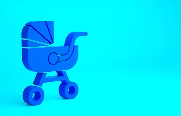 Ikona Wózka Blue Baby Odizolowana Niebieskim Tle Wózek Dziecięcy Wózek — Zdjęcie stockowe