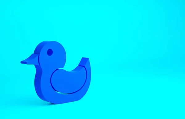 Icono Pato Goma Azul Aislado Sobre Fondo Azul Concepto Minimalista —  Fotos de Stock