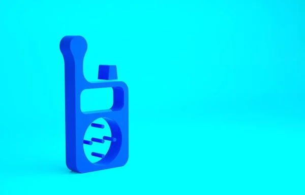 Blue Baby Monitor Walkie Talkie Icon Isolated Blue Background Minimalism — Stock Photo, Image