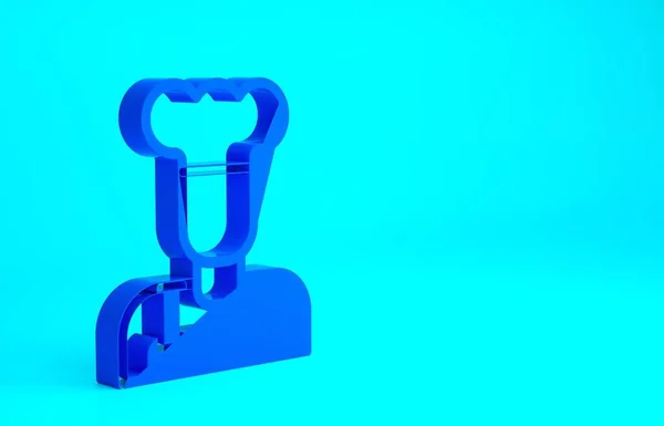 青色の背景に隔離されたブルークックアイコン シェフのシンボル 最小限の概念 3Dイラスト3Dレンダリング — ストック写真
