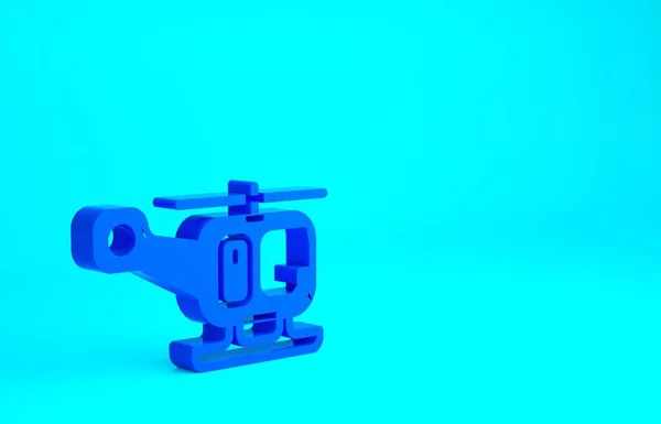 Синій Рятувальний Вертоліт Ікона Ізольована Синьому Фоні Концепція Мінімалізму Рендеринг — стокове фото