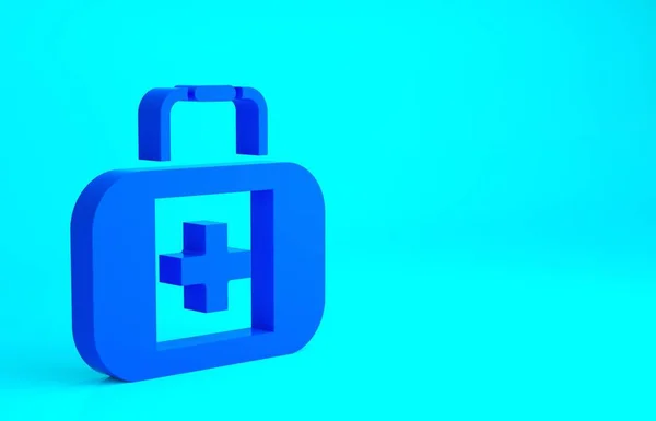 Blue First Aid Kit Icon Isolated Blue Background Medical Box — Stock Photo, Image