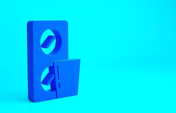 青青の背景に隔離されたブリスターパックのアイコンで青の丸薬 ビタミン 抗生物質 アスピリンのための医療用医薬品パッケージ 最小限の概念 3Dイラスト3Dレンダリング — ストック写真