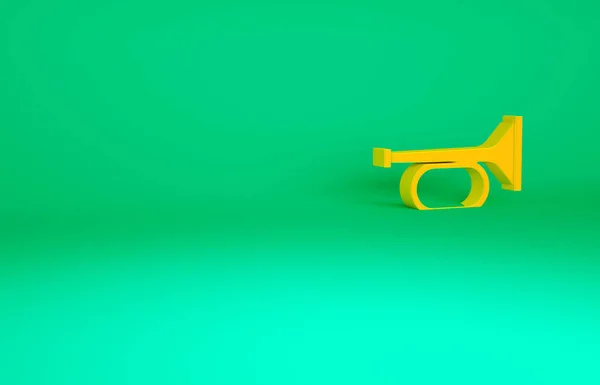 Πορτοκαλί Trumpet Εικονίδιο Απομονώνονται Πράσινο Φόντο Τρομπέτα Μουσικού Οργάνου Μινιμαλιστική — Φωτογραφία Αρχείου
