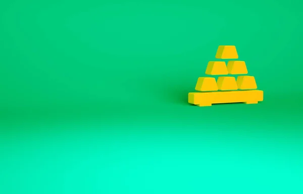 Иконка Orange Gold Выделена Зеленом Фоне Банковская Бизнес Концепция Концепция — стоковое фото