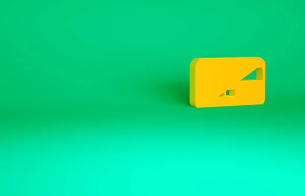 Orange Kreditkort Ikon Isolerad Grön Bakgrund Betalning Online Kontantuttag Finansiella — Stockfoto