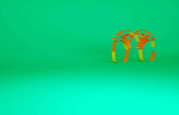 Orange Flip Flops Ícone Isolado Fundo Verde Sinal Chinelos Praia — Fotografia de Stock