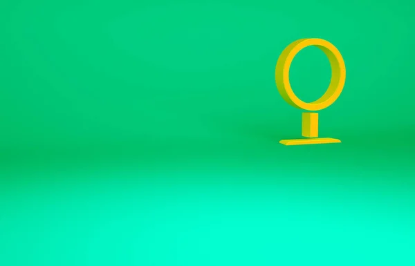 Orange Make Spiegel Symbol Isoliert Auf Grünem Hintergrund Minimalismus Konzept — Stockfoto