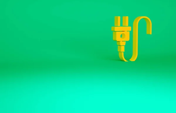 Orange Electric Plug Icon Isolated Green Background Concept Connection Disconnection — Stock Photo, Image