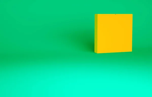 橙色周期表的元素图标孤立在绿色背景上 最低纲领的概念 3D渲染3D插图 — 图库照片