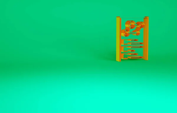 オレンジ緑色の背景に隔離された臨床記録アイコンと医学のクリップボード 健康保険の形態 処方薬のチェックマーク報告書 最小限の概念 3Dイラスト3Dレンダリング — ストック写真