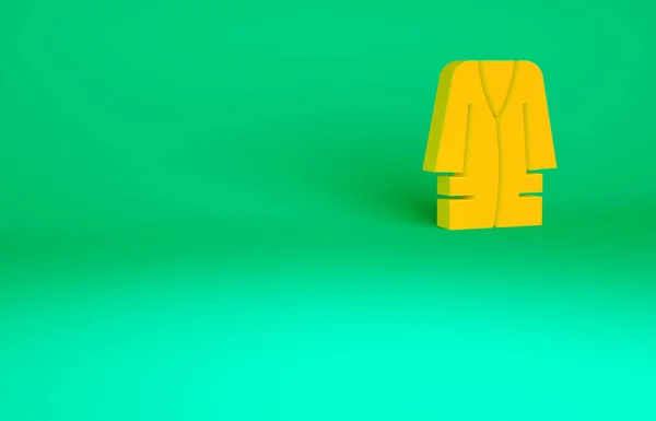 Orangefarbener Bademantel Auf Grünem Hintergrund Minimalismus Konzept Illustration Renderer — Stockfoto