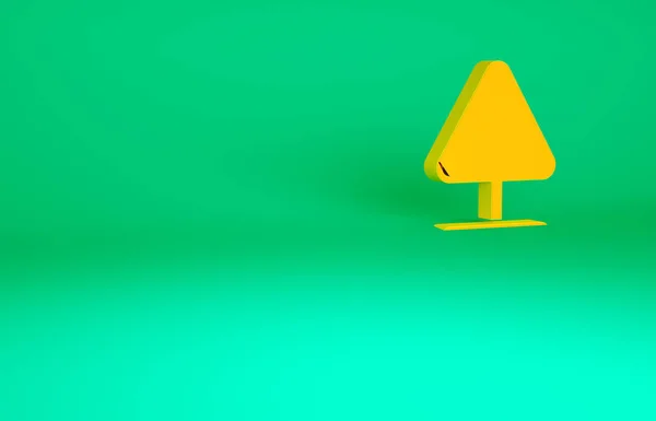 Orange Verkehrszeichen Lawinen Symbol Isoliert Auf Grünem Hintergrund Schneerutsch Oder — Stockfoto