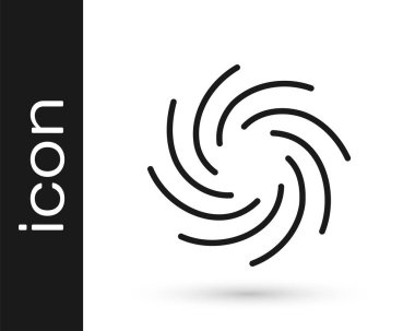 Siyah Tornado simgesi beyaz arkaplanda izole edildi. Kasırga, kasırga, fırtına bacası, kasırga ya da hortum ikonu. Vektör.