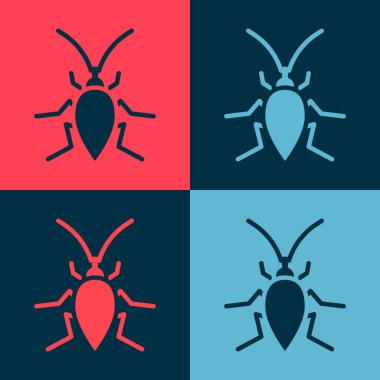 Pop Art Hamamböceği simgesi renk arkaplanında izole edilmiş. Vektör.