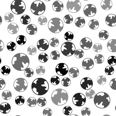 Siyah Dünya ikonu beyaz arkaplanda izole edilmiş kusursuz desen. Yerküreye iğnele. Vektör.