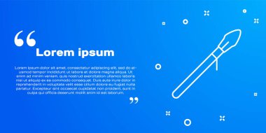 Mavi arka planda beyaz çizgi Ortaçağ mızrak ikonu izole edildi. Ortaçağ silahı. Vektör.