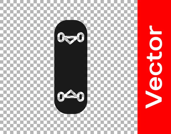 Schwarzes Skateboard Tricksymbol Isoliert Auf Transparentem Hintergrund Extremsport Sportgeräte Vektorillustration — Stockvektor