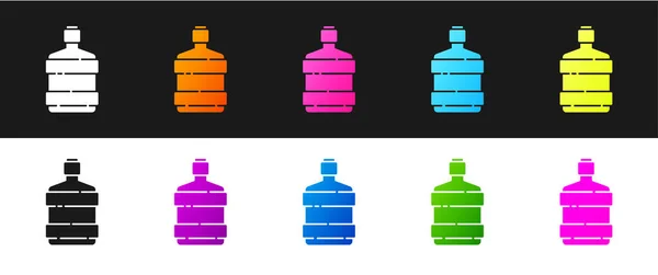 Set Stor Flaska Med Rent Vatten Ikon Isolerad Svart Och — Stock vektor
