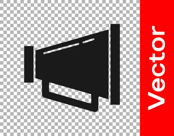 Schwarzes Megafon Symbol Isoliert Auf Transparentem Hintergrund Lautsprecherzeichen Vektor — Stockvektor