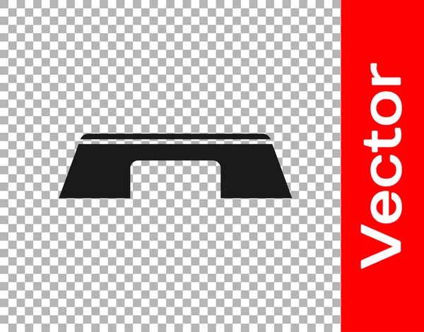 Black Step Plattform Symbol Isoliert Auf Transparentem Hintergrund Vektor — Stockvektor