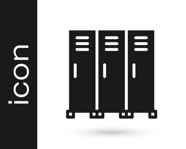 Черный Шкафчик Раздевалка Хоккея Футбола Баскетбольной Команды Работников Значок Изолированы — стоковый вектор