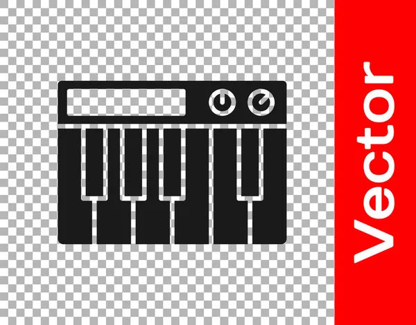 Black Music Synthesizer Symbol Isoliert Auf Transparentem Hintergrund Elektronisches Klavier — Stockvektor