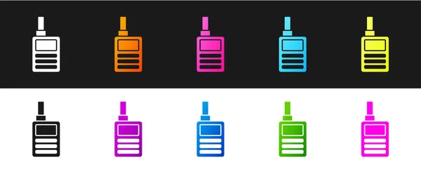 Set Baby Monitor Walkie Talkie Symbol Isoliert Auf Schwarzem Und — Stockvektor