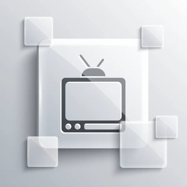 Icono Gris Retro Aislado Sobre Fondo Gris Señal Televisión Paneles — Vector de stock