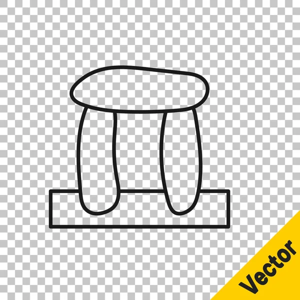 Schwarze Linie Stonehenge Symbol Isoliert Auf Transparentem Hintergrund Vektor — Stockvektor