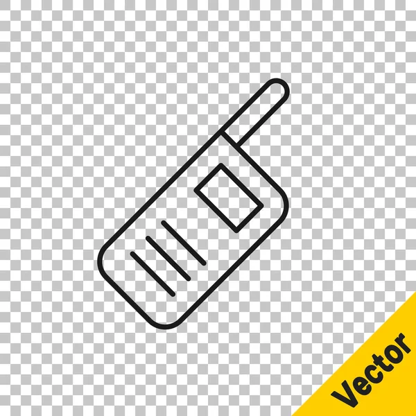 Línea Negra Walkie Talkie Icono Aislado Sobre Fondo Transparente Icono — Archivo Imágenes Vectoriales