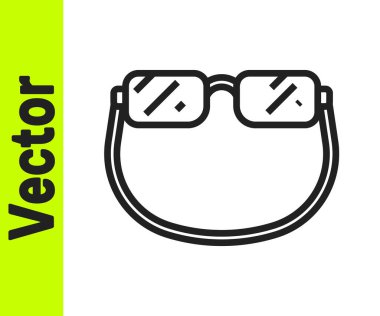 Siyah çizgi Gözlük simgesi beyaz arkaplanda izole edildi. Vektör.