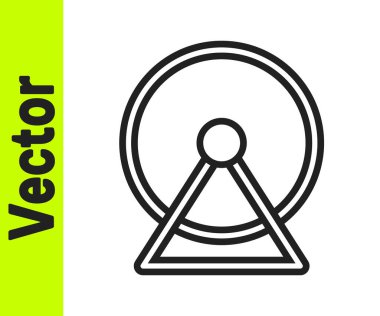 Siyah çizgi Hamster tekerleği simgesi beyaz arkaplanda izole edildi. Kemirgenler için tekerlek. Evcil hayvan dükkanı. Vektör.