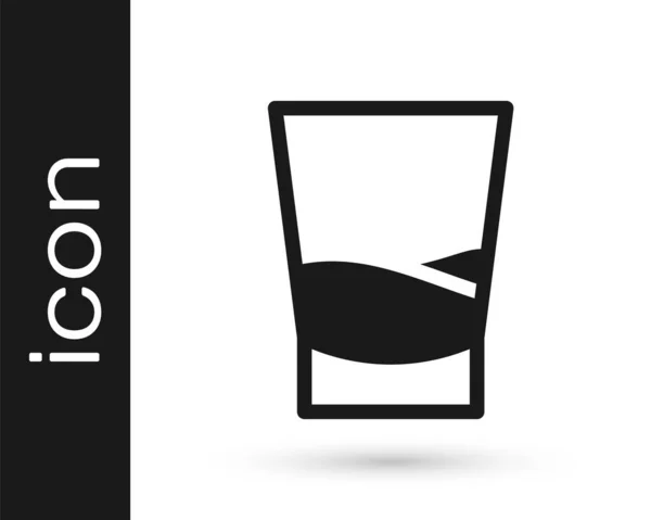 Cristal Gris Vodka Icono Aislado Sobre Fondo Blanco Ilustración Vectorial — Vector de stock