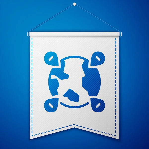 Синий Логотип Земном Шаре Выделенный Синем Фоне Знак Мира Земли — стоковый вектор