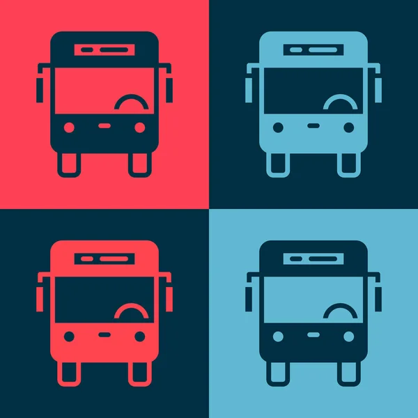 Pop Art Bus Pictogram Geïsoleerd Kleur Achtergrond Transportconcept Bus Tour — Stockvector