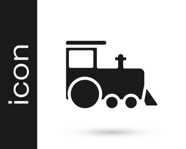 Icône Train Jouet Noir Isolé Sur Fond Blanc Vecteur — Image vectorielle