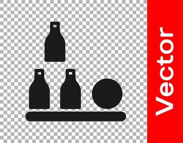 Черные Бутылки Мяч Значок Изолирован Прозрачном Фоне Вектор — стоковый вектор