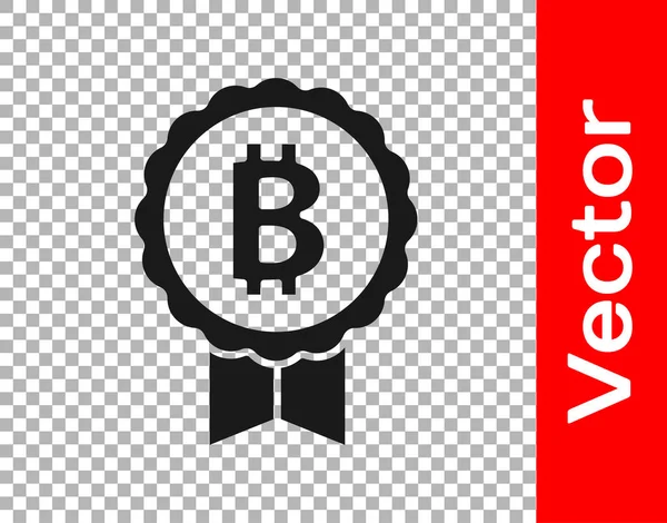 ブラック暗号通貨コイン透明な背景に隔離されたBitcoinアイコン 物理ビットコイン ブロックチェーンベースの安全な暗号通貨 ベクトル — ストックベクタ