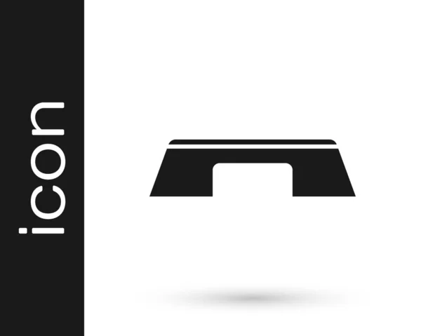 Icône Plate Forme Étape Noire Isolée Sur Fond Blanc Vecteur — Image vectorielle