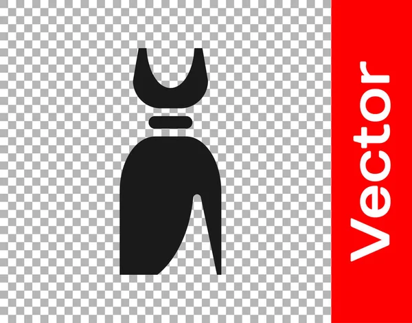 Vestido Mujer Negra Icono Aislado Sobre Fondo Transparente Señal Ropa — Vector de stock