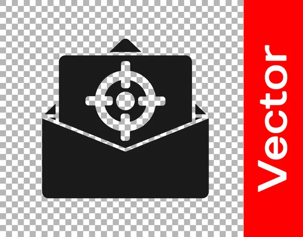 Icono Correo Electrónico Correo Negro Aislado Sobre Fondo Transparente Envolvente — Archivo Imágenes Vectoriales
