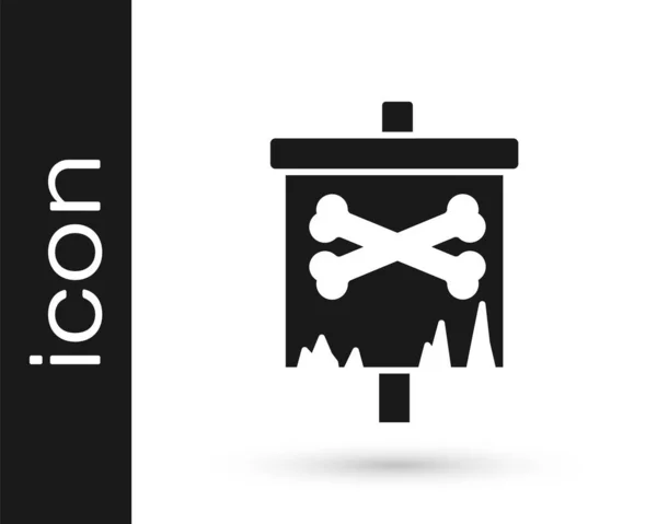 Icône Drapeau Pirate Noir Isolé Sur Fond Blanc Vecteur — Image vectorielle