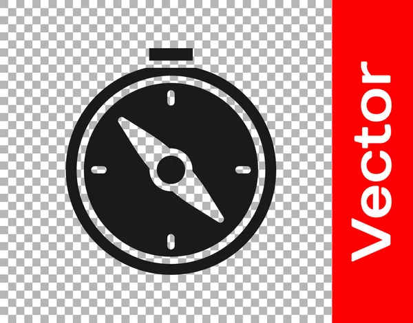Schwarzes Kompass Symbol Isoliert Auf Transparentem Hintergrund Windrose Navigationssymbol Windrose — Stockvektor