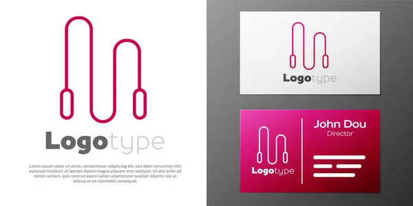 Logotyp Linje Hoppa Rep Ikon Isolerad Vit Bakgrund Hopprep Sportutrustning — Stock vektor