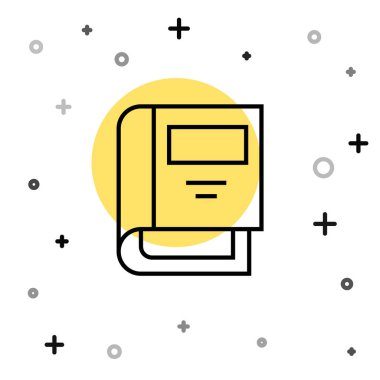 Siyah çizgi tarih ikonu beyaz arkaplanda izole edildi. Rastgele dinamik şekiller. Vektör.