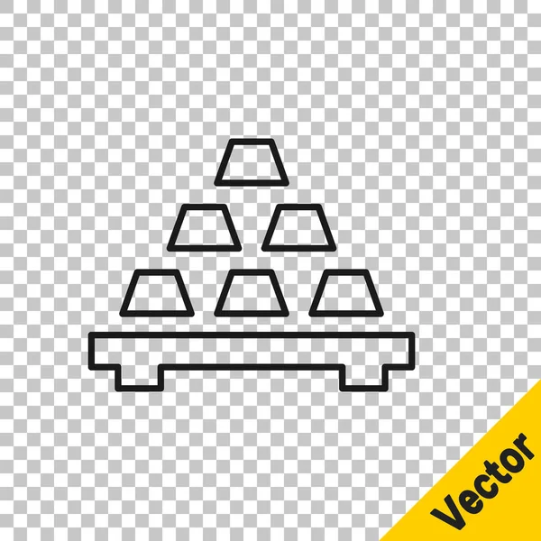 Черная Линия Золотые Слитки Значок Изолирован Прозрачном Фоне Банковская Бизнес — стоковый вектор