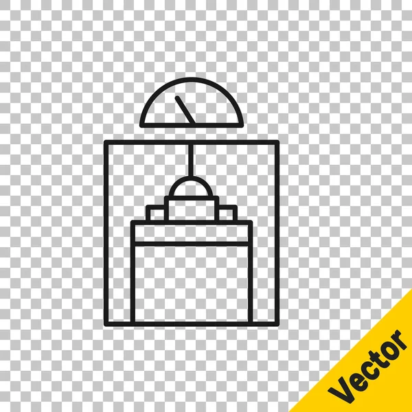 Schwarze Linie Lift Symbol Isoliert Auf Transparentem Hintergrund Fahrstuhlsymbol Vektor — Stockvektor